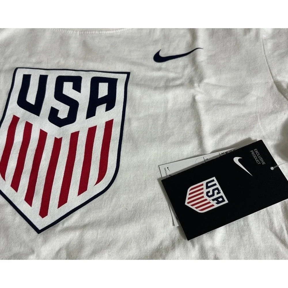 Nike Team USA Women's training Club Crest Cotton T-Shirt White Size XL New